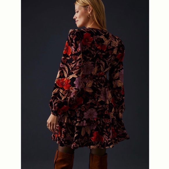 NWT Anthropologie Pilcro Tiered Floral Corduroy Dress S - Picture 7 of 16